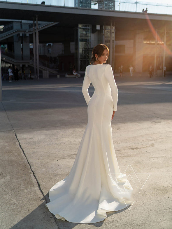 Temperament Socialite White Wedding Dress Bridal Toast Dress